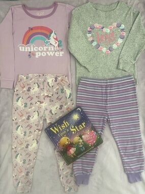 Girls Pyjama Bundle Size 3T | The Children’s Place + Kirkland + Bedtime Book